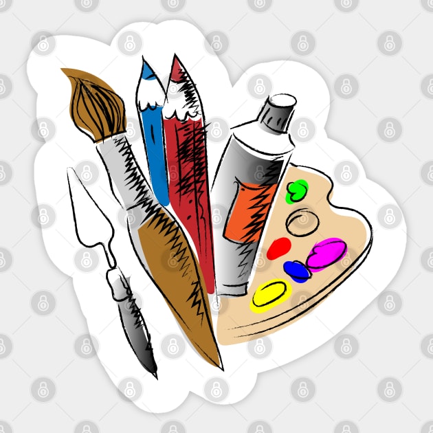 Artist tools Sticker by Elena Akopian